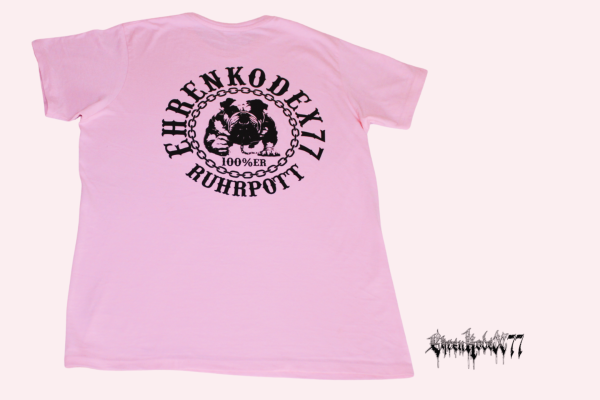 Street-Line T-Shirt "Ehrenkodex77", rosa-schwarz, hochwertiger Siebdruck OEB